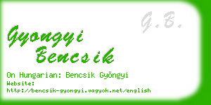 gyongyi bencsik business card